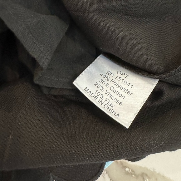 Zimmerman Mae Cut Out Linen Puff Sleeve Mini Dress Black Scalloped NWOT SZ 6 - Picture 12 of 12